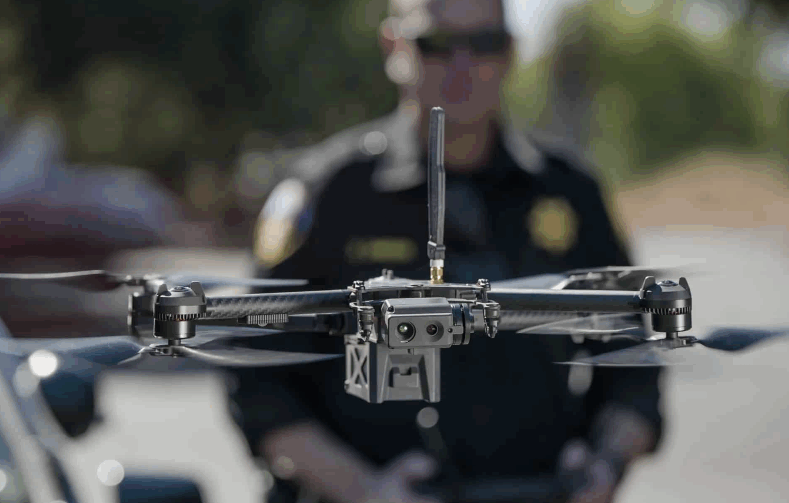 sheriff with a first responder drone
